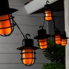 Гирлянда Uniel «Нить» 1.8 м с насадками «Фонарики», IP44, тёмная нить, 72 LED, эффект пламени , 1 режим, солнечная батарея - Фото 1