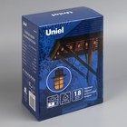 Гирлянда Uniel «Нить» 1.8 м с насадками «Фонарики», IP44, тёмная нить, 72 LED, эффект пламени , 1 режим, солнечная батарея - фото 9038165