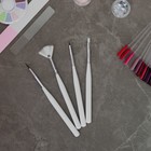 Кисти для наращивания и дизайна ногтей, 6 шт, 17,5 см, цвет белый - Фото 2