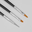 Набор кистей для наращивания и дизайна ногтей, 7 шт, 19 см, цвет чёрный/серебристый - Фото 3