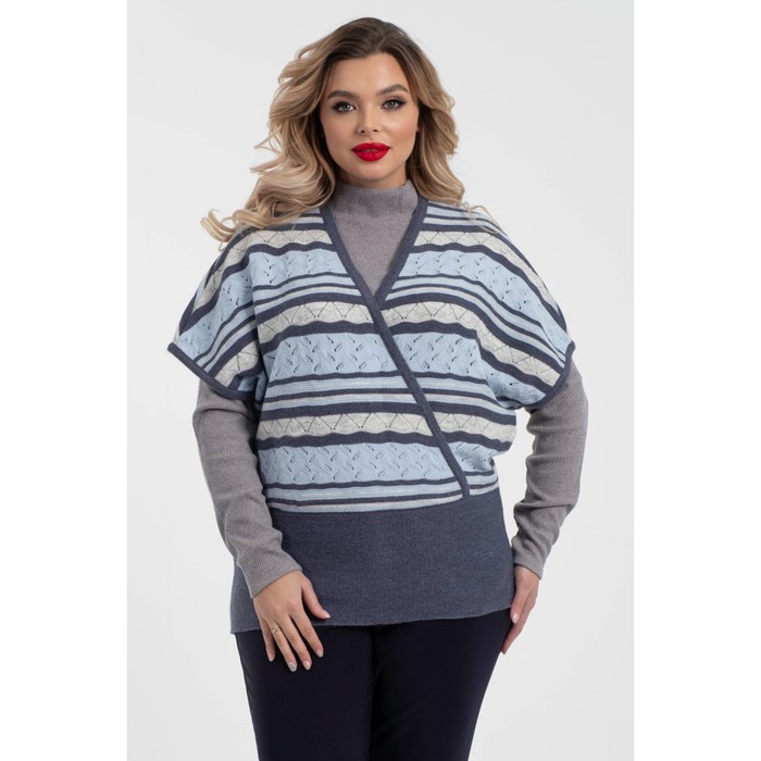 Жилет женский, размер 52, цвет голубой - Фото 1