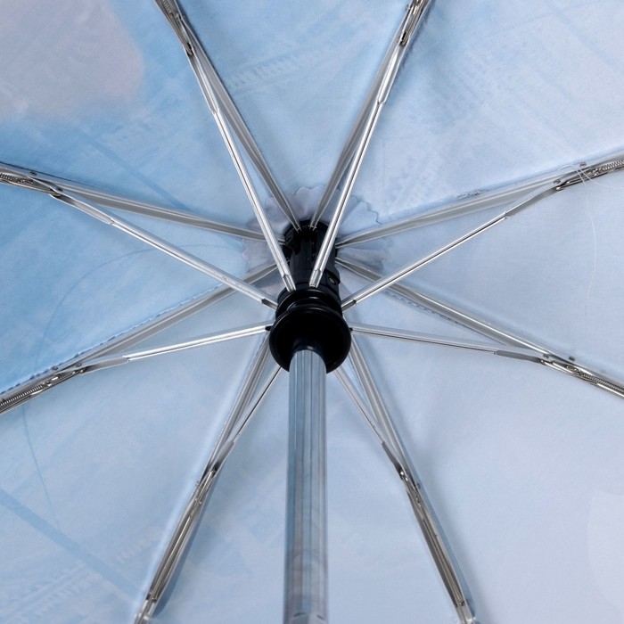Зонт автоматический облегчённый «Tower», 3 сложения, 8 спиц, R = 51, цвет голубой, L-20108-4 - фото 1885023350