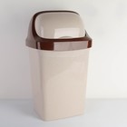 Контейнер для мусора «Ролл топ», 25 л, цвет бежевый мрамор - Фото 1