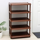 Полка для обуви «Универсал», 5 ярусов, 49.7×30.7×83.7 см, пластик, коричневая - Фото 2