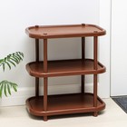 Полка для обуви, 3 яруса, 49.2×30.7×58.2 см, пластик, коричневая - Фото 1