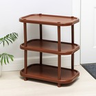 Полка для обуви, 3 яруса, 49.2×30.7×58.2 см, пластик, коричневая - Фото 2