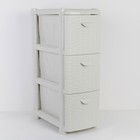 Комод узкий 3-х секционный «Ротанг», белый - Фото 1