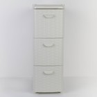 Комод узкий 3-х секционный «Ротанг», белый - Фото 2