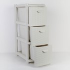 Комод узкий 3-х секционный «Ротанг», белый - Фото 3