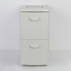 Комод-тумба 2-х секционный узкий «Ротанг», белый - Фото 2