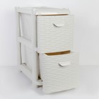 Комод-тумба 2-х секционный узкий «Ротанг», белый - Фото 3