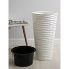 Кашпо для цветов со вставкой «Дюна», 42 л (8 л), белое - Фото 4