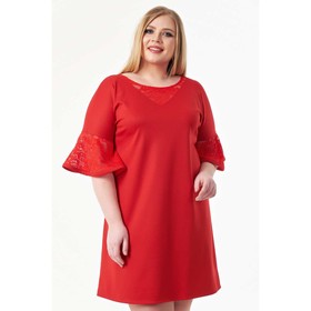 Платье женское, размер 52, цвет красный