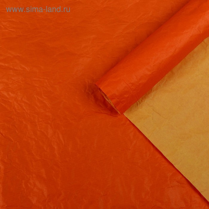 Бумага упаковочная "Эколюкс двухцветная", оранжевый-желтая пастель, 0,7 x 5 м - Фото 1