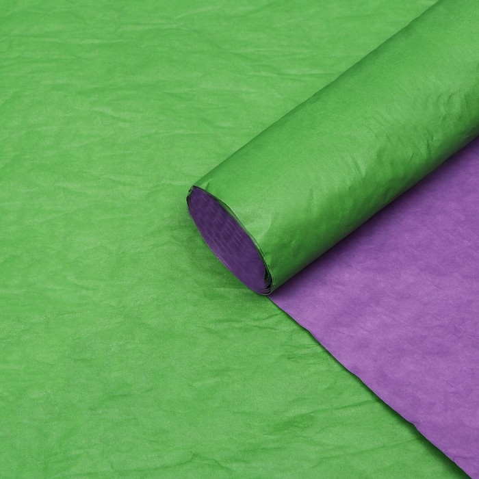 Бумага упаковочная "Эколюкс двухцветная", салатовый-сиреневый, МИКС 0,67 x 5 м - Фото 1