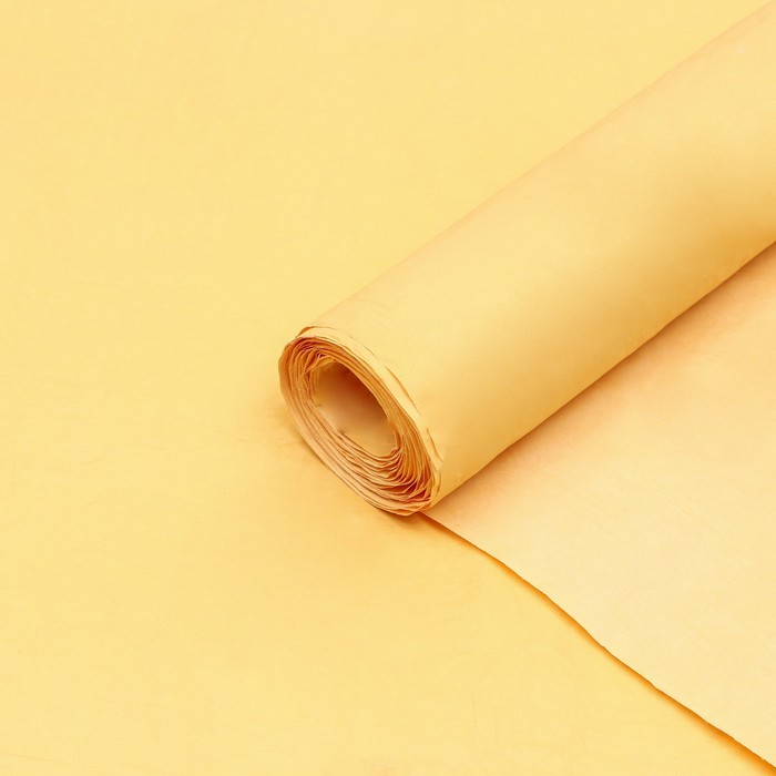 Бумага для упаковки, жатая, двусторонняя, однотонная, желтая, эколюкс, рулон 1 шт., 0,7 х 5 м