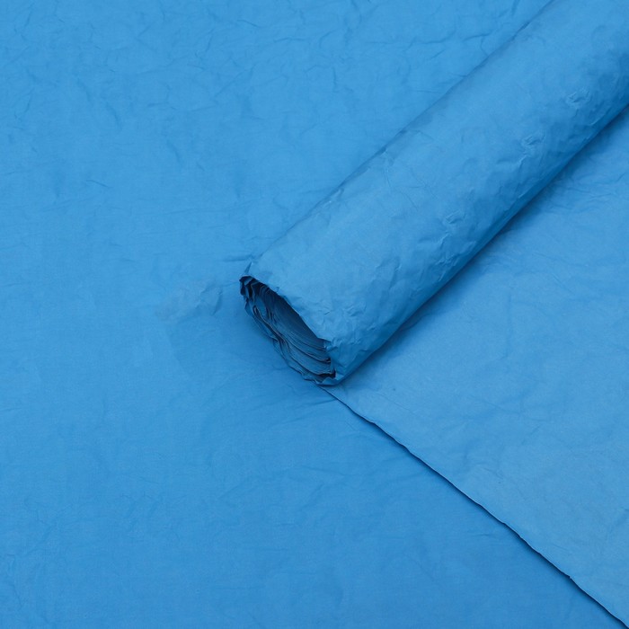 Бумага для упаковок, эколюкс, синяя. двусторонняя, однотонная, рулон 1 шт., 0,7 х 5 м - Фото 1