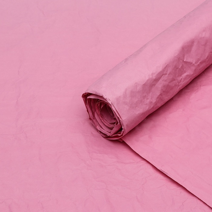 Бумага упаковочная перламутровая "Эколюкс", розовая, 0,7 x 5 м - Фото 1
