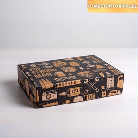 Коробка складная крафтовая «Брутальность», 21 × 15 × 5 см