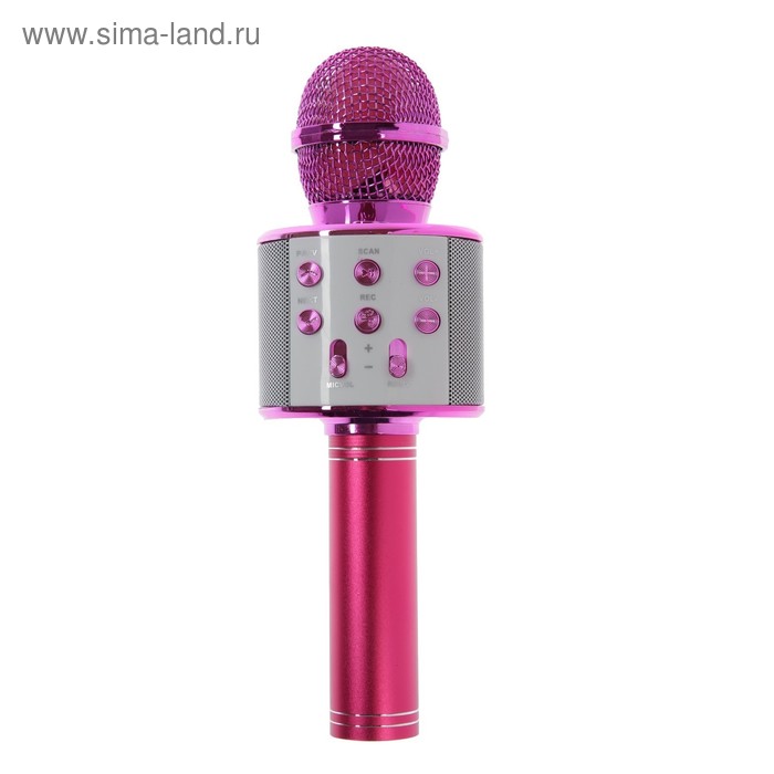 Микрофон для караоке Belsis MA3001BE, Bluetooth, FM, microSD, розовый - Фото 1