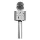 Микрофон для караоке Belsis MA3001BE, Bluetooth, FM, microSD, серебристый - Фото 1