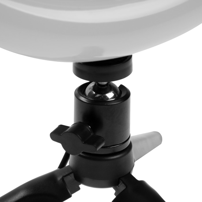 Светодиодная кольцевая лампа на штативе LuazON CB-31, 10" (26 см), 20 Вт, 3 режима, USB - фото 1887965565