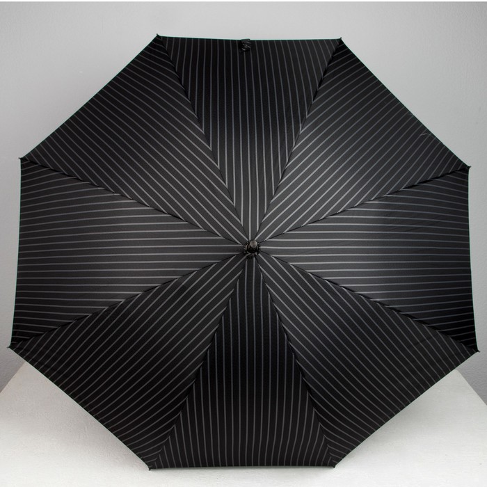 Зонт - трость полуавтоматический «Полоска», 8 спиц, R = 56, цвет чёрный - фото 1905649043