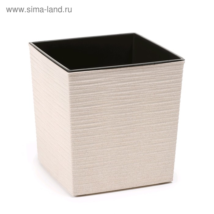 Пластиковый горшок с вкладышем «Юкка Эко Джуто», 19х19 см, цвет бежевый мрамор - Фото 1