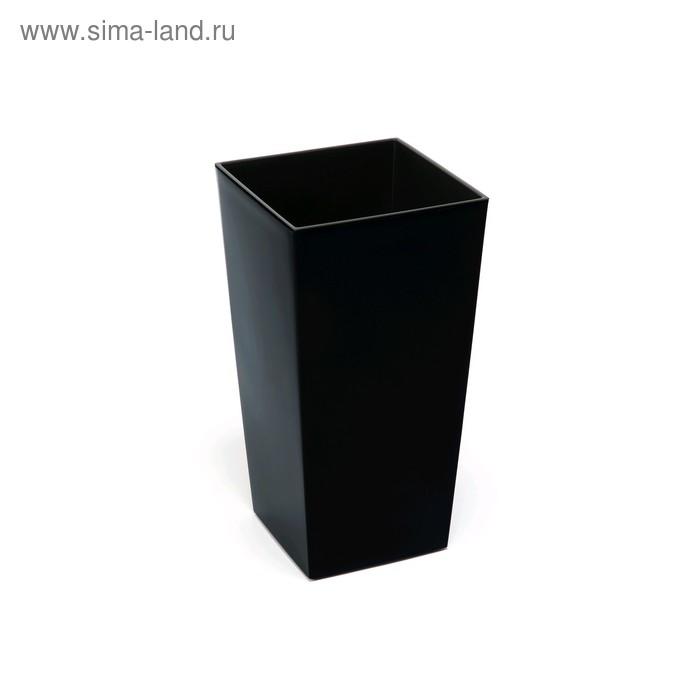 Пластиковый горшок с вкладышем «Финезия», 19х19х36 см, цвет чёрный - Фото 1