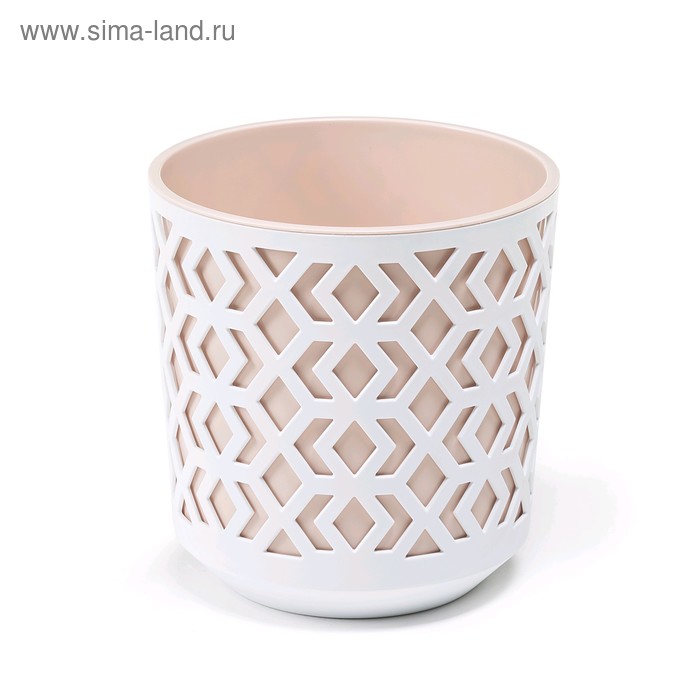 Горшок «Атэк», 25,5х27 см, цвет белый, вкладка розовый - Фото 1