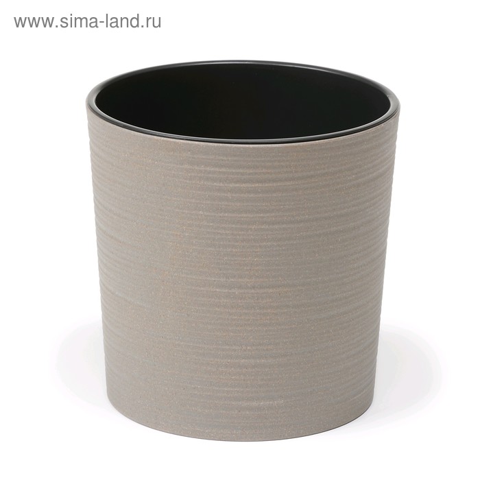 Пластиковый горшок с вкладкой «Мальва Эко Джуто», 25 см, цвет серый бетон - Фото 1
