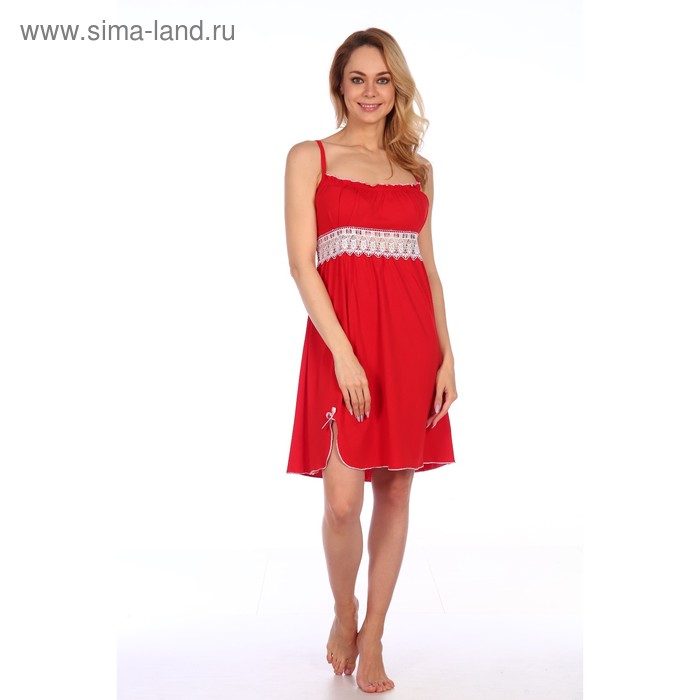 Сорочка женская, цвет красный, размер 44 - Фото 1