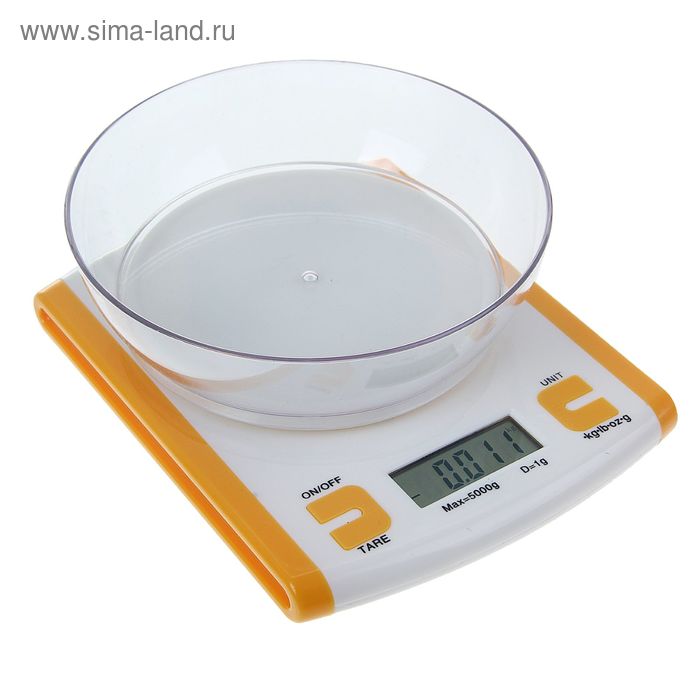 Весы электронные кухонные до 5 кг (до 1гр, батарейки 2*ААА 1,5V не в комплекте) - Фото 1