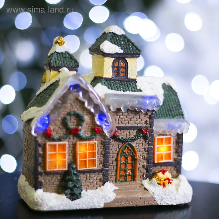 Фигурка светящаяся "Новогодний домик" - Фото 1