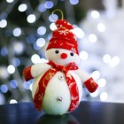 Игрушка световая "Снеговик праздничный", 16х18 см, красный, батарейки в комплекте - Фото 1