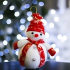 Игрушка световая "Снеговик праздничный", 16х18 см, красный, батарейки в комплекте - Фото 2