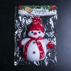 Игрушка световая "Снеговик праздничный", 16х18 см, красный, батарейки в комплекте - Фото 3