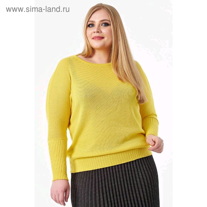 Джемпер женский Wisell, размер 62, цвет жёлтый - Фото 1