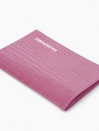 Обложка для паспорта, натуральная кожа, тиснение фольгой, сиреневая - Фото 2