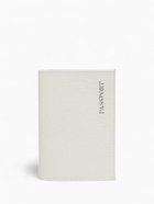 Обложка для паспорта, тиснение фольгой, натуральная кожа, крокодил, белый - Фото 1