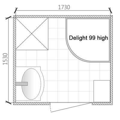 Душевая кабина DOMANI-Spa Delight Slim 99, поддон 45 см, белые стенки, 90×90 см, матовая