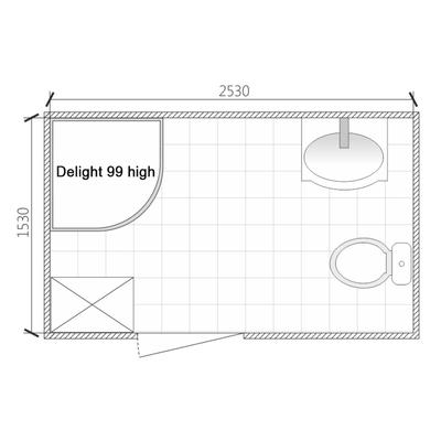 Душевая кабина DOMANI-Spa Delight Slim 99, поддон 45 см, белые стенки, 90×90 см, матовая
