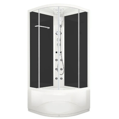 Душ.кабина Domani-Spa Delight Slim 99 high, черные стенки, г/м², 90×90×218 см, прозрачная