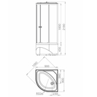 Душ.кабина Domani-Spa Delight Slim 99 high, черные стенки, г/м², 90×90×218 см, прозрачная - Фото 3
