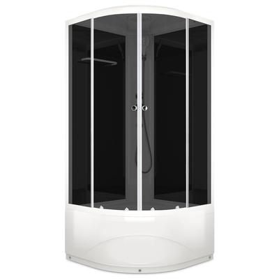 Душ.кабина DOMANI-Spa Delight 88 high, поддон 45 см, черные стенки, 80×80 см, тонированное