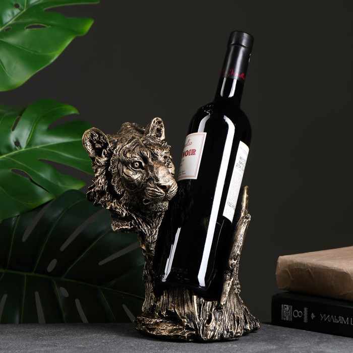 Подставка под бутылку "Тигр" бронза, 16х18х24см - Фото 1