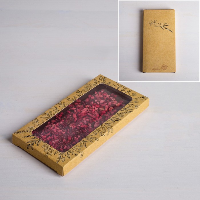 Коробка для шоколада «Pleasure», с окном, 17,3 × 8,8 × 1,5 см