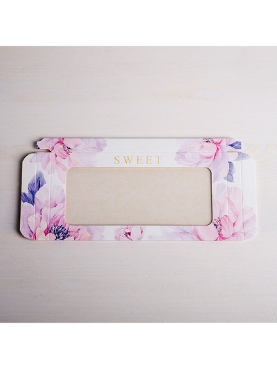 Коробка для шоколада, кондитерская упаковка с окном, Sweet, 17.3×8.8×1.5 см