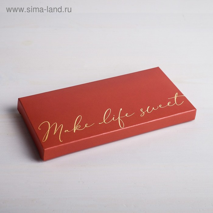 Коробка для шоколада Make life sweet, 17,3 × 8,8 × 1,5 см - Фото 1