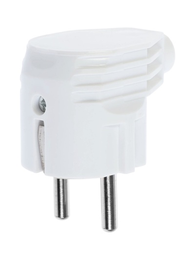 Вилка угловая Smartbuy, 16 А, 250 В, с заземлением, белая